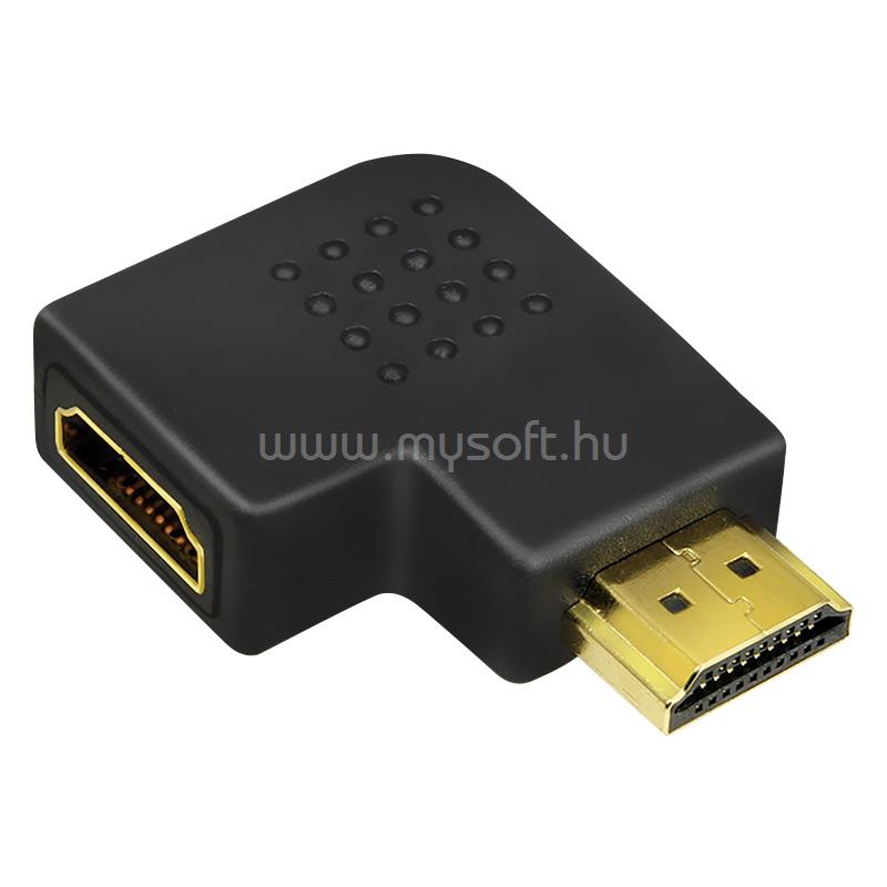 LOGILINK HDMI adapter, A/M-A/F, 90 , lapos, 4K/30 Hz