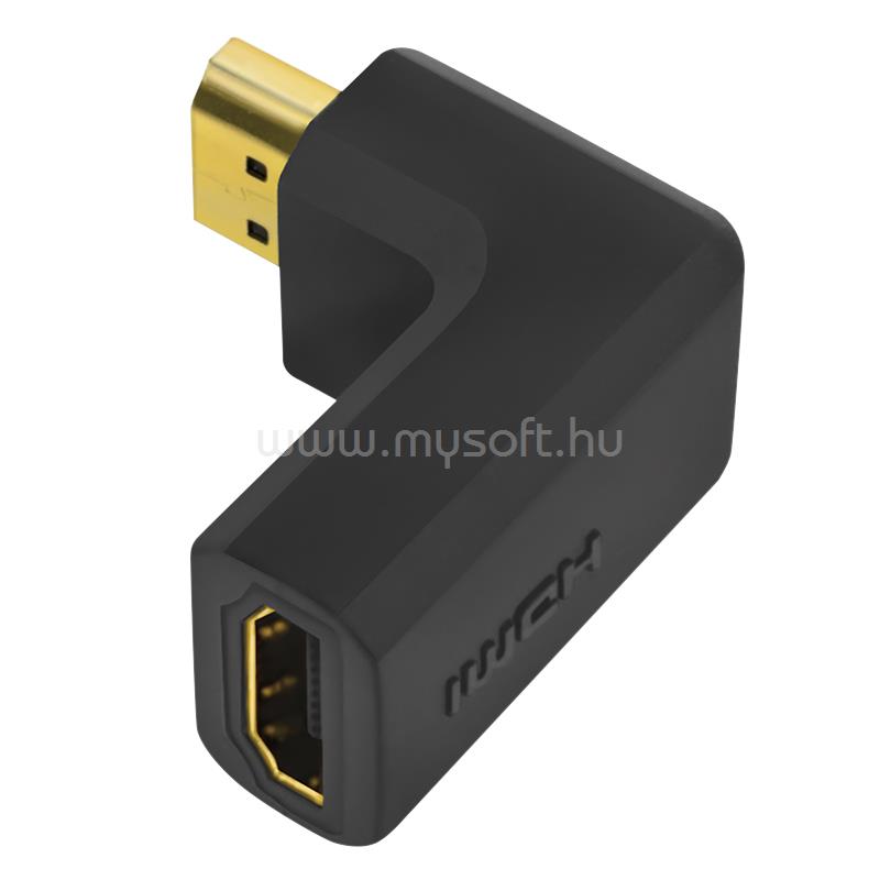 LOGILINK HDMI adapter, A/M A/F, 90 -os szögben, hosszú, 4K/30 Hz, (fekete)