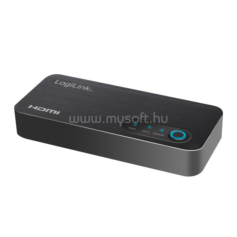 LOGILINK HDMI-elosztó, 1x2-port, 4K/60 Hz, HDCP, HDR, CEC, leskálázó