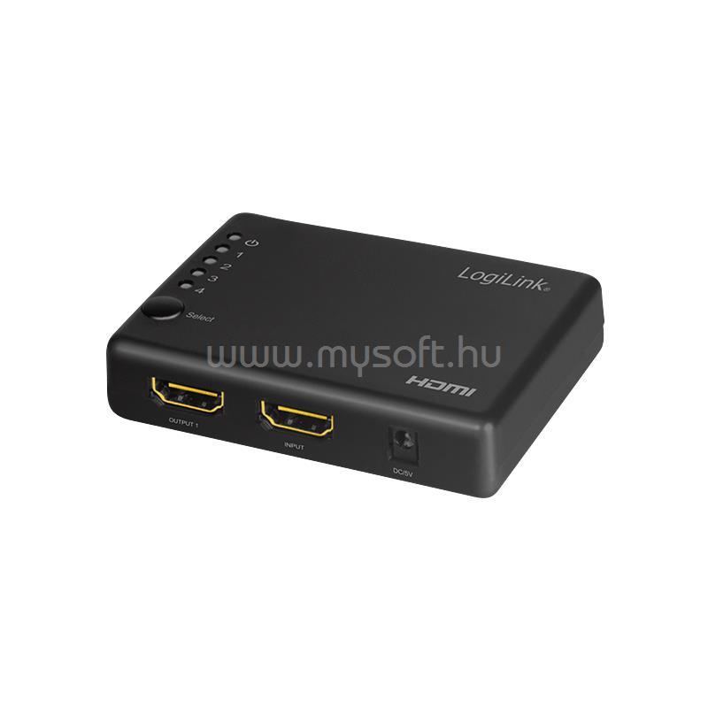 LOGILINK HDMI elosztó 1x4 portos, 4K/30 Hz, HDCP, CEC, vékony