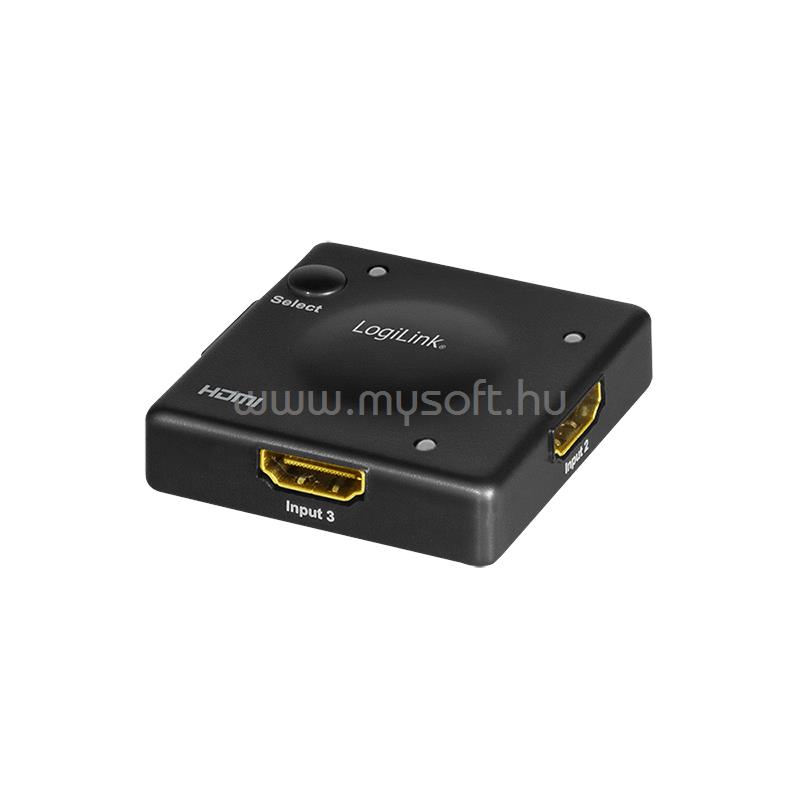 LOGILINK HDMI kapcsoló, 3x1 port, 1080p/60 Hz, HDCP, CEC, Mini