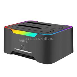 LOGILINK Kettős dokkolóállomás, 2 port, USB-C 3.2 Gen 1, 2,5" és 3,5", offline klón, fekete LOGILINK_QP0036 small