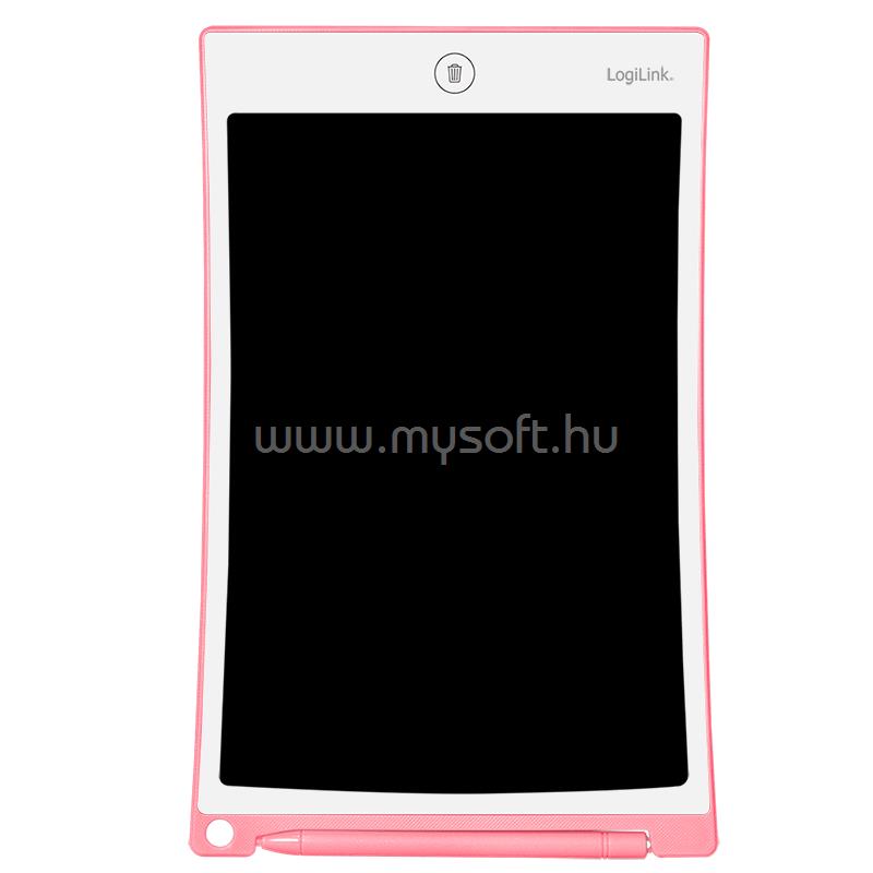 LOGILINK LCD gyermek írótábla 10", törölhető-újraírható, szembarát (rózsaszín)