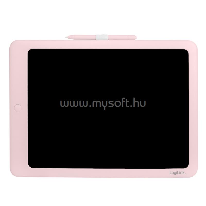 LOGILINK LCD gyermek írótábla 14", törölhető-újraírható, letörölhető hátlappal (rózsaszín)