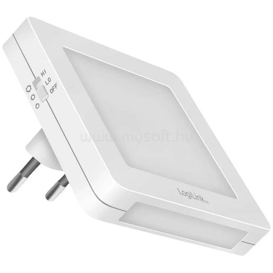 LOGILINK LED éjszakai lámpa alkonyérzékelővel, négyzet alakú, 3014 LED x4