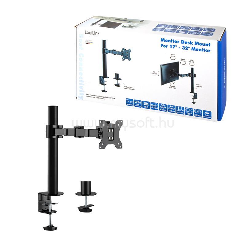 LOGILINK Monitortartó, 17-32", acél, 380 mm karhossz