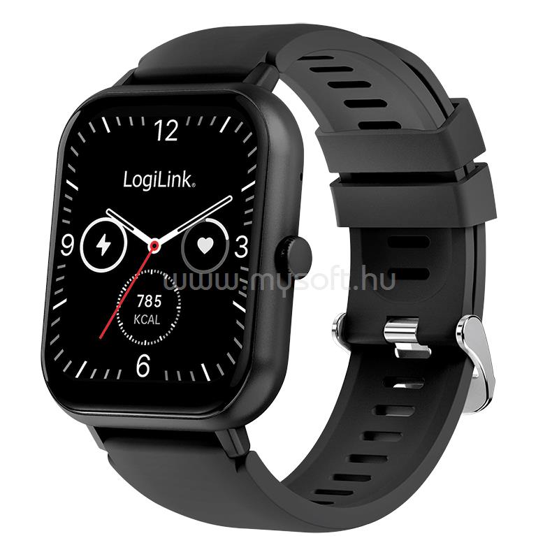 LOGILINK Okosóra "Edge", 1,83"-os LCD érintőképernyő, BT 5.2, IP68 fekete
