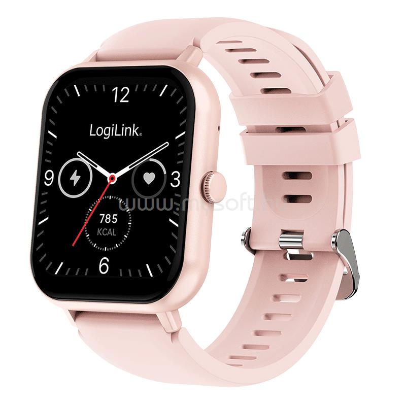 LOGILINK Okosóra "Edge", 1,83"-os LCD érintőképernyő, BT 5.2, IP68 rózsaszín