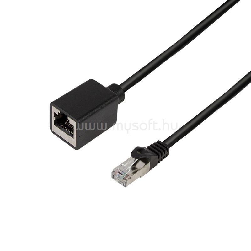 LOGILINK Patch kábelhosszabbító prémium, Cat.6A, S/FTP, fekete, 10 m