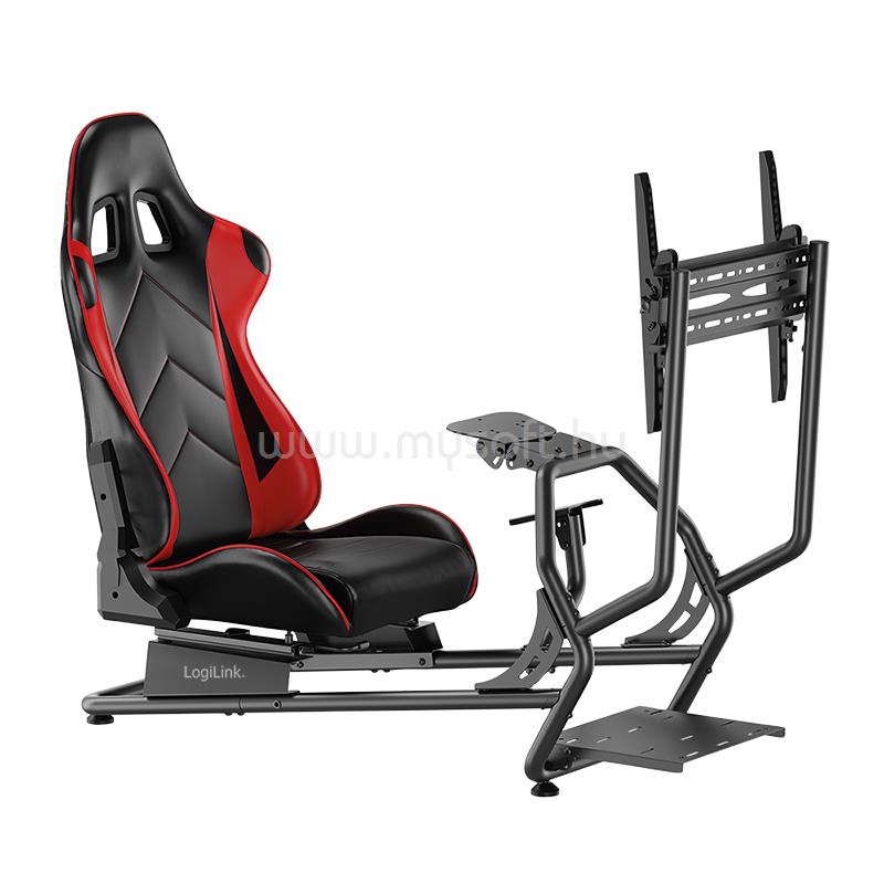 LOGILINK Racing-Simulatior Cockpit monitortartóval 32 50" (fekete)