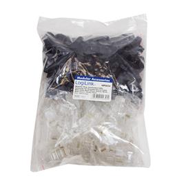 LOGILINK RJ45 moduláris csatlakozó, Cat.6, árnyékolatlan, fekete tartó, 100 db LOGILINK_MP0024 small