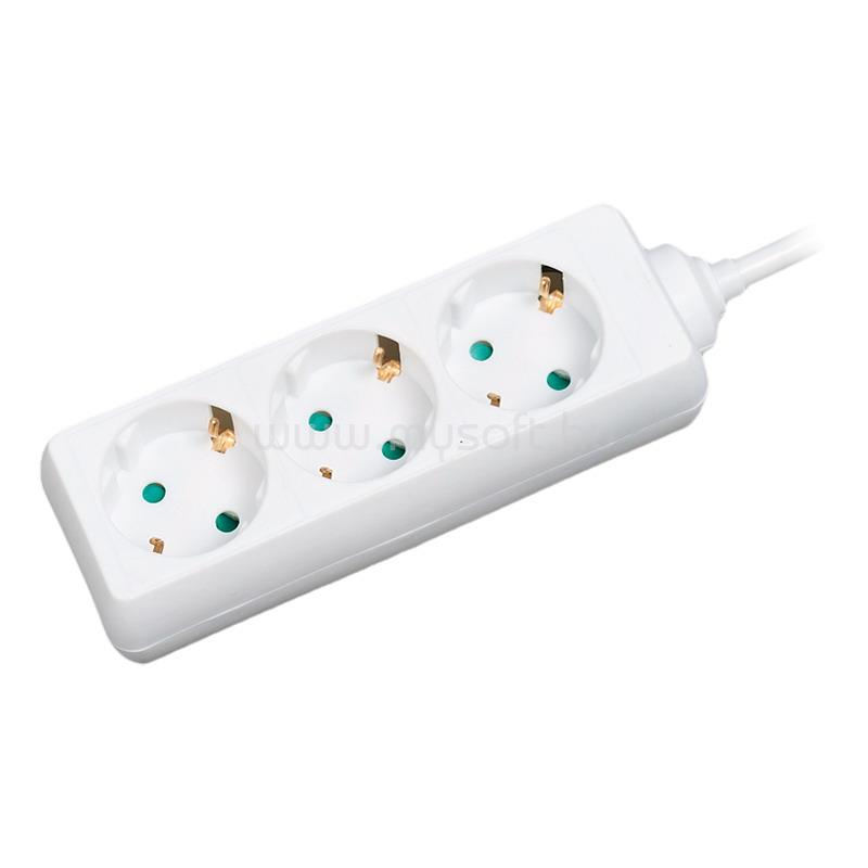 LOGILINK Schuko 3-as csatlakozó elosztó, 45  forgatott, 1.4 m, fehér