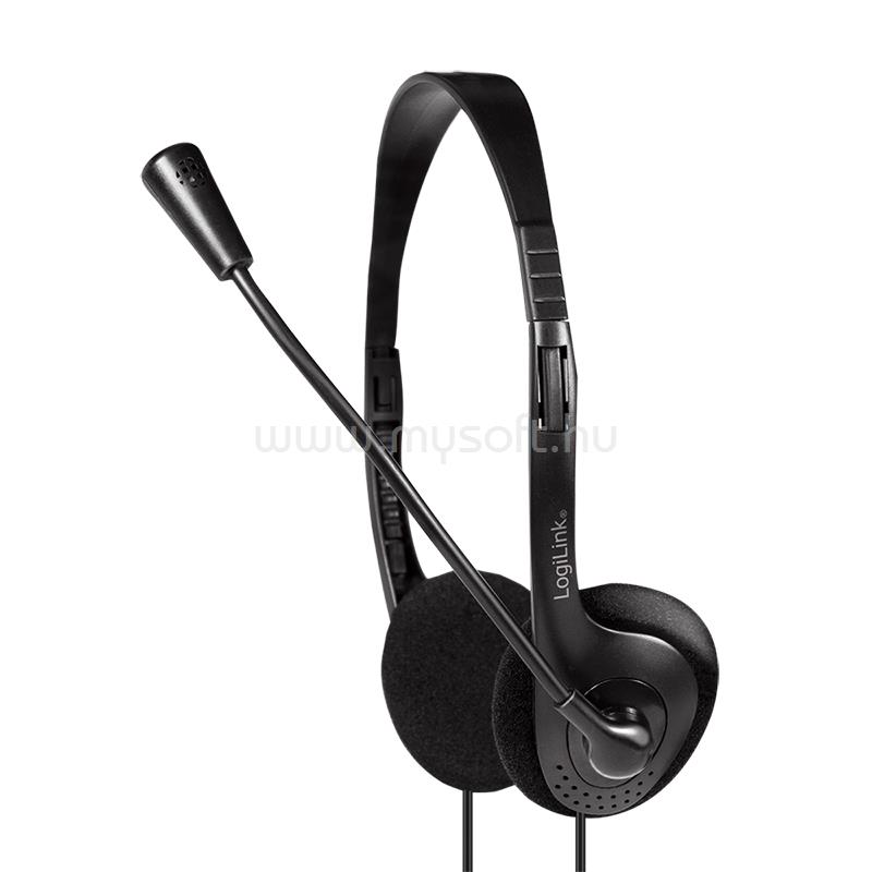 LOGILINK Sztereó vezetékes headset, 1x 3,5 mm-es fejhallgató-csatlakozó