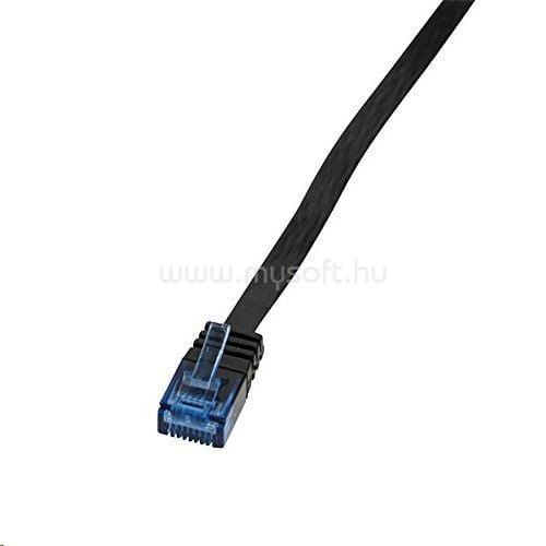 LOGILINK U/UTP SlimLine lapos patch kábel Cat.6 0.25m (fekete)