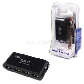 LOGILINK USB 2.0-ás 4 portos hub, táppal, fekete LOGILINK_UA0085 small
