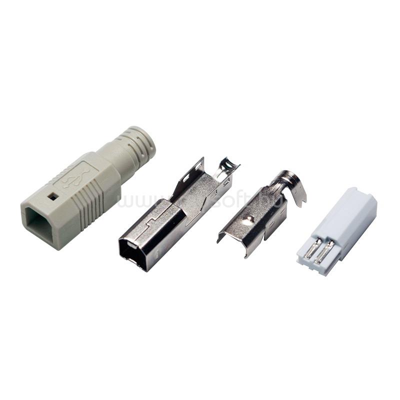 LOGILINK USB 2.0 csatlakozó önszereléshez, B/M, forrasztásos, szürke