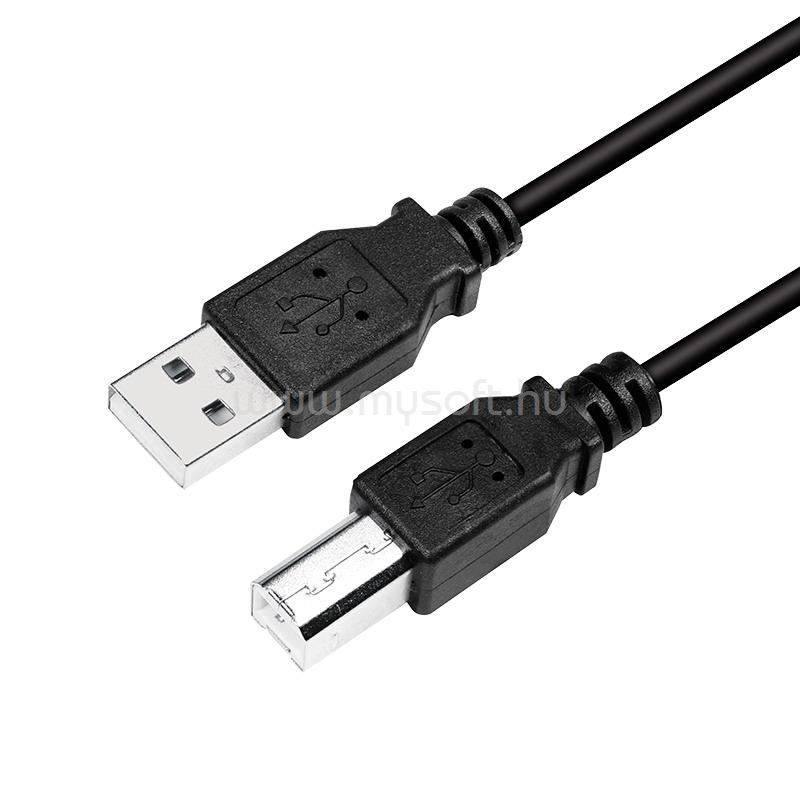 LOGILINK USB 2.0 kábel, USB-A/M - USB-B/M 5 m (fekete)