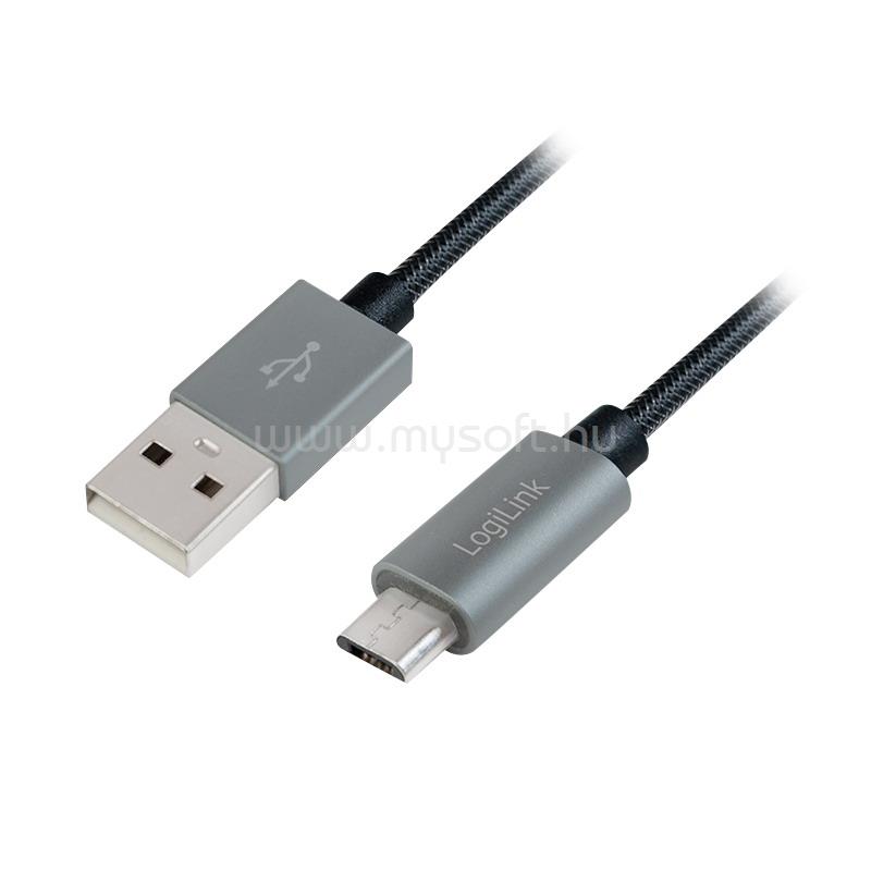 LOGILINK USB 2.0 kábel, USB AM-Micro BM, nejlonfonat, 2m