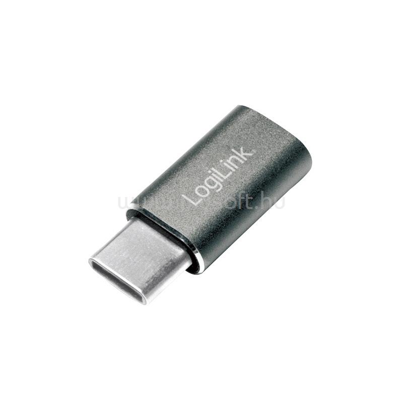 LOGILINK USB 2.0 Type-C adapter, C/M   Micro-USB/F, ezüst