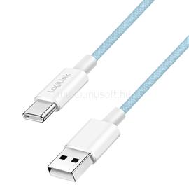 LOGILINK USB 2.0 Type-C kábel, C/M - A/M, 480 Mbps, 60W, nejlon, kék, 1,5 m LOGILINK_CU0331 small
