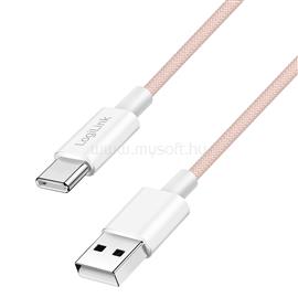 LOGILINK USB 2.0 Type-C kábel, C/M - A/M, 480 Mbps, 60W, nejlon, rózsaszín, 1 m LOGILINK_CU0324 small