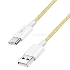 LOGILINK USB 2.0 Type-C kábel, C/M - A/M, 480 Mbps, 60W, nejlon, sárga, 1 m LOGILINK_CU0333 small