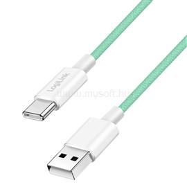 LOGILINK USB 2.0 Type-C kábel, C/M - A/M, 480 Mbps, 60W, nejlon, zöld, 0,5 m LOGILINK_CU0326 small