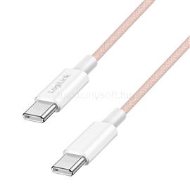 LOGILINK USB 2.0 Type-C kábel, C/M - C/M, 480 Mbps, 60W, nejlon, rózsaszín, 0,5 m LOGILINK_CU0343 small