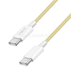 LOGILINK USB 2.0 Type-C kábel, C/M - C/M, 480 Mbps, 60W, nejlon, sárga, 1 m LOGILINK_CU0353 small