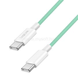LOGILINK USB 2.0 Type-C kábel, C/M - C/M, 480 Mbps, 60W, nejlon, zöld, 0,5 m LOGILINK_CU0346 small