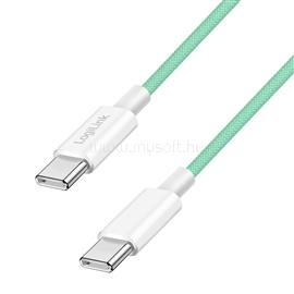 LOGILINK USB 2.0 Type-C kábel, C/M - C/M, 480 Mbps, 60W, nejlon, zöld, 1,5 m LOGILINK_CU0348 small