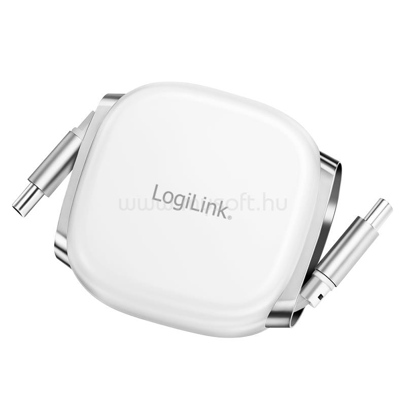 LOGILINK USB 2.0 Type-C kábel, C/M - C/M, meghosszabbítható, 480 Mbit/s, 60W, fehér, 1 m