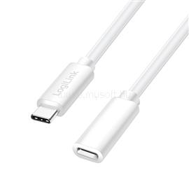 LOGILINK USB 2.0 Type-C kábel, C/M-USB-C/F, PD, fehér, 1 m LOGILINK_CU0220 small