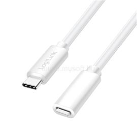 LOGILINK USB 2.0 Type-C kábel, C/M-USB-C/F, PD, 3 m (fehér) LOGILINK_CU0222 small