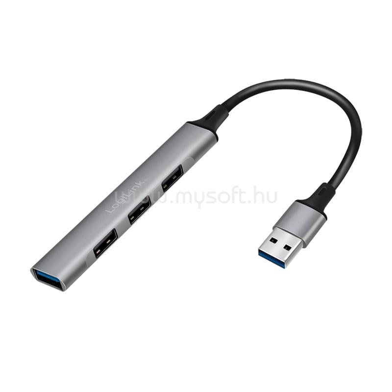 LOGILINK USB 3.0, 4 portos vékony hub, alumínium házzal