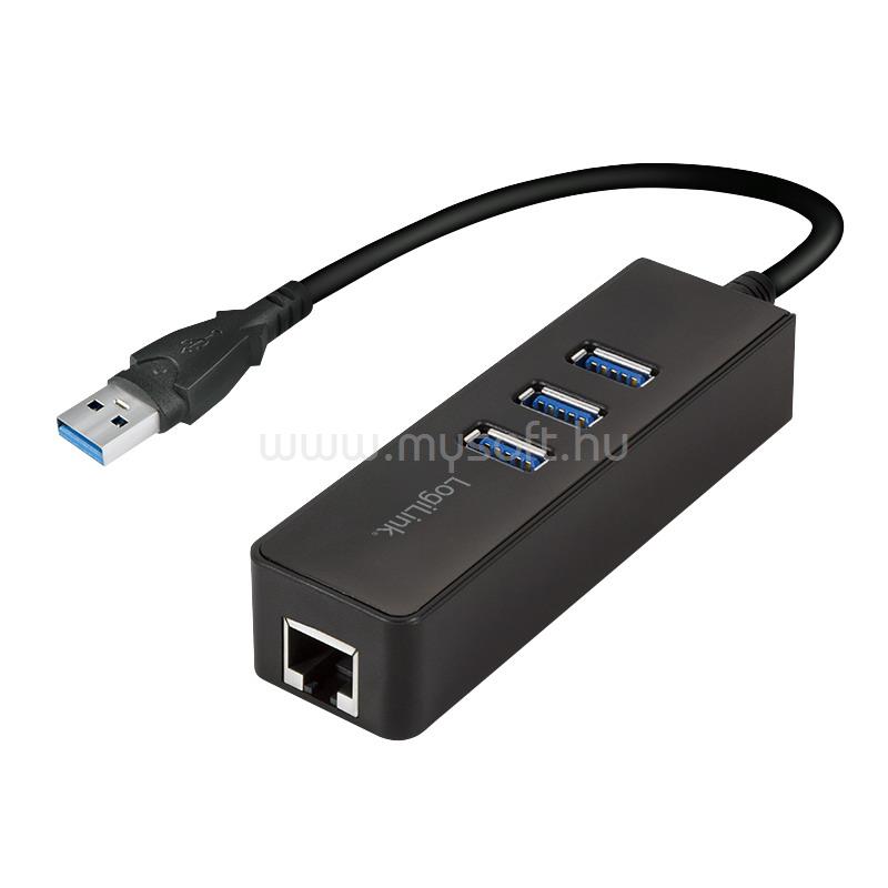 LOGILINK USB 3.0 3-port hub Gigabit Ethernet adapterrel