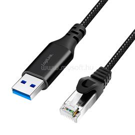 LOGILINK USB 3.0 Ethernet kábel, A/M-RJ45/M, 1 Gbps, aktív, fekete/szürke, 1,5 m LOGILINK_CU0401 small