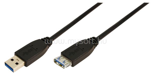 LOGILINK USB 3.0 Hosszabbító kábel Type A>TypeA, fekete 3m