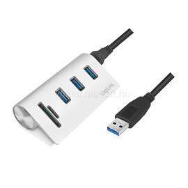 LOGILINK USB 3.0 hub, 3 portos, kártyaolvasóval SD/microSD-hez, alumínium LOGILINK_CR0045 small