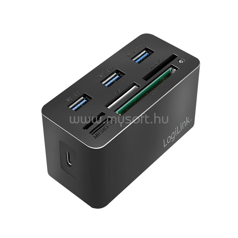 LOGILINK USB 3.2 Gen 1 dokkoló állomás, 8 portos, mini, fekete