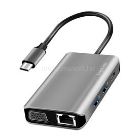 LOGILINK USB 3.2 Gen 1 dokkoló állomás, USB-C, 7 port, PD, antracit LOGILINK_UA0410 small
