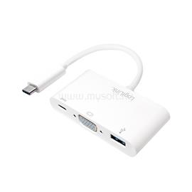 LOGILINK USB 3.2 Gen1 Type-C adapter, C/M - VGA+2xUSB, 1080p, PD, fehér, 0,14 m LOGILINK_UA0260 small