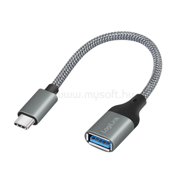 LOGILINK USB 3.2 Gen1 Type-C adapter, C/M-USB-A/F, OTG, alumínium, 0,15 m