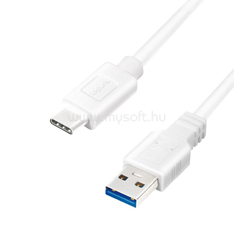 LOGILINK USB 3.2 Gen1 Type-C kábel, C/M-USB-A/M 1,5 m (fehér)