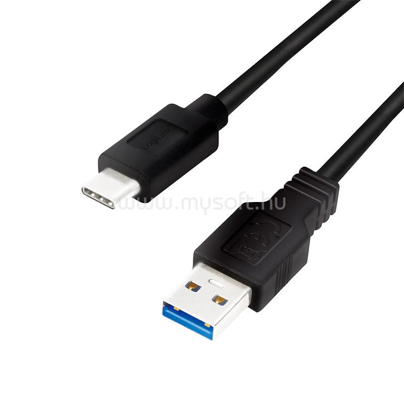 LOGILINK USB 3.2 Gen1 Type-C kábel, C/M-USB-A/M, fekete, 1 m