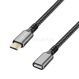 LOGILINK USB 3.2 Gen1 Type-C kábel, C/M-USB-C/F, PD, alu, fekete/szürke, 2 m LOGILINK_CUA0109 small