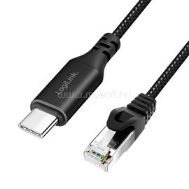 LOGILINK USB 3.2 Type-C Ethernet kábel, C/M   RJ45/M, 1 Gbps, aktív, fekete/szürke, 1 m LOGILINK_CU0410 small