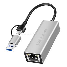LOGILINK USB-A/-C   2,5G Ethernet hálózati adapter (szürke) LOGILINK_UA0422 small