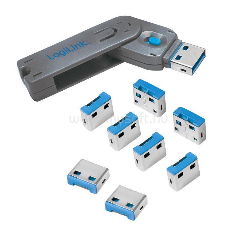 LOGILINK USB-A port blokkoló (1x kulcs és 8x zár)