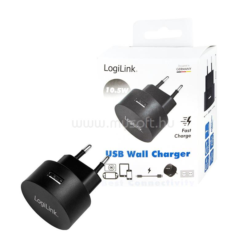 LOGILINK USB aljzat adapter, 1x USB-port a gyorstöltéshez, 10,5 W